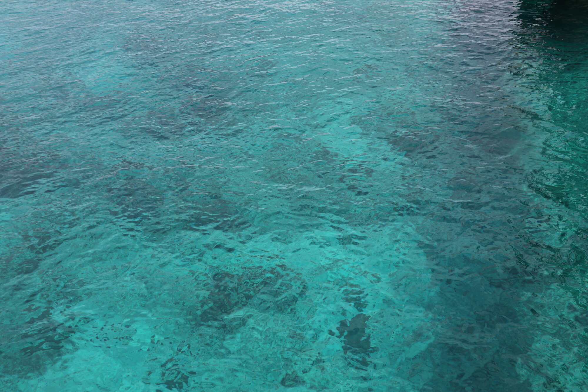 Turquoise reef water seen from above